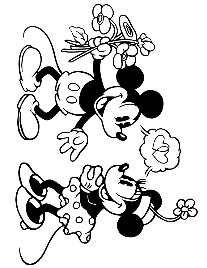 Mickey en Minie mouse verliefd
